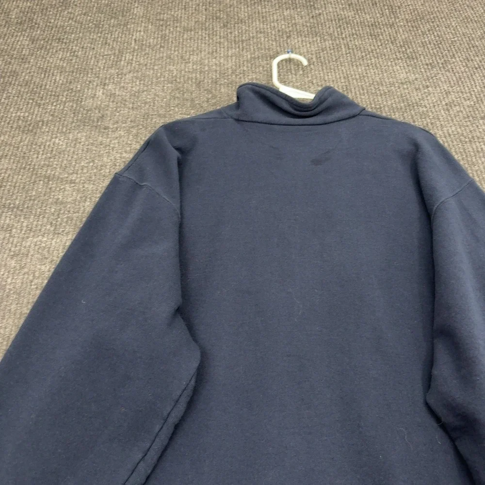Vintage Champion Quarter Zip Sweatshirt Men XL Navy Blue Cotton Quarter Zip Work